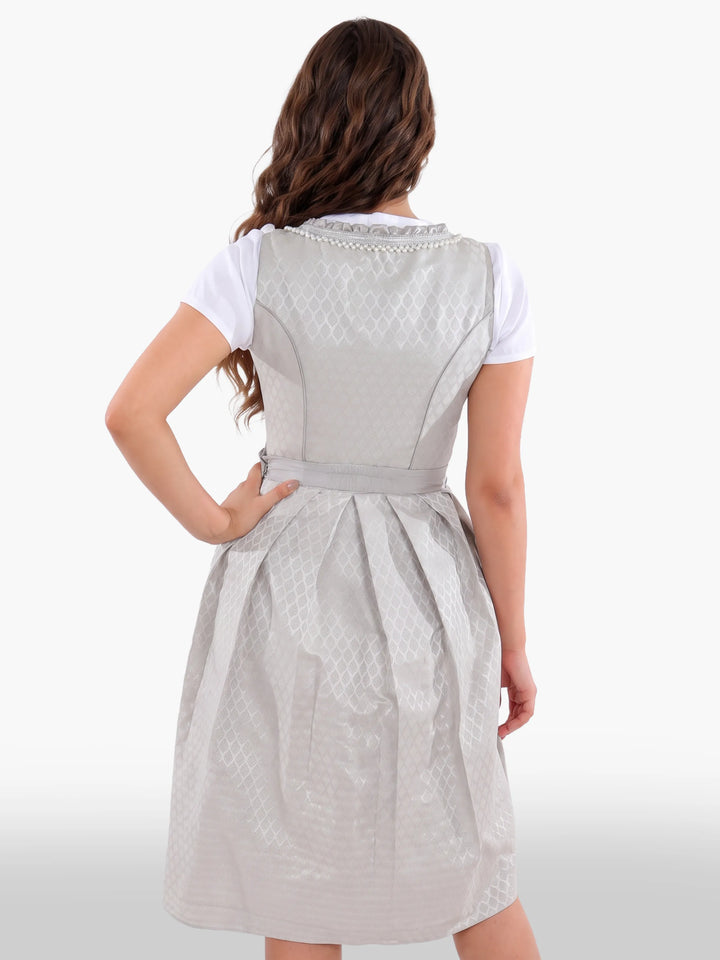 Womens Authentic Dirndl Dress Luxurious Silver Frost
