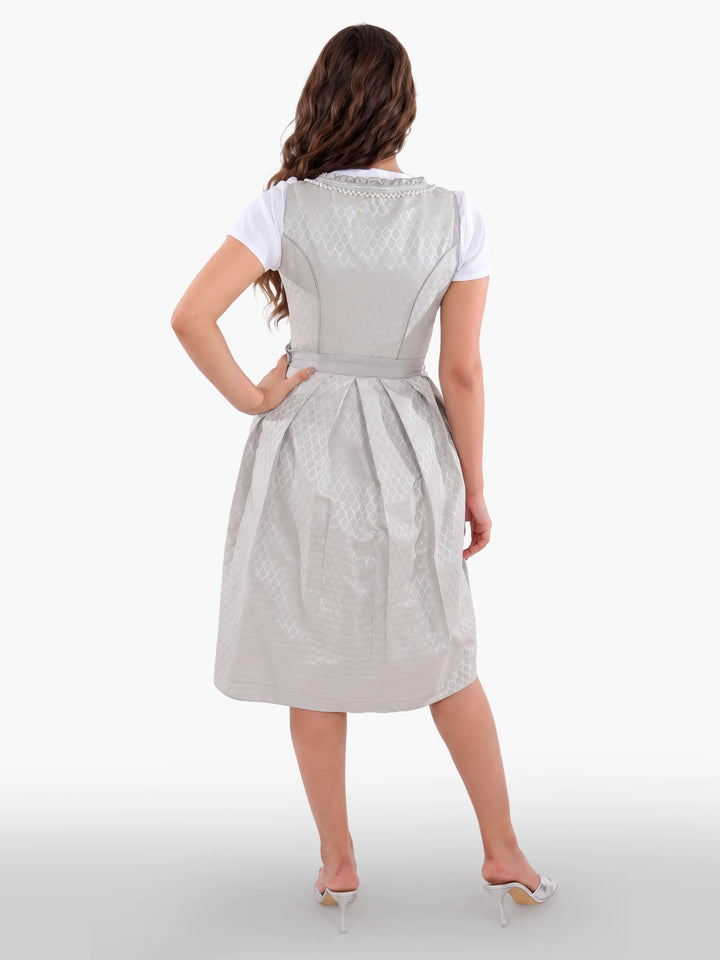 Womens Authentic Dirndl Dress Luxurious Silver Frost