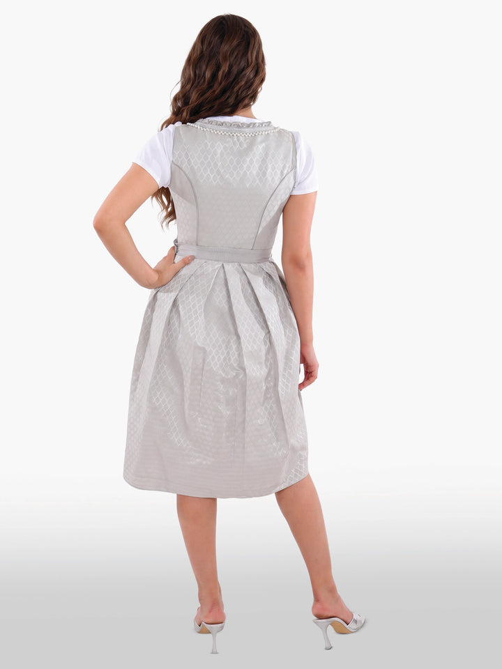 Women's Authentic Dirndl Dress Luxurious Silver Frost