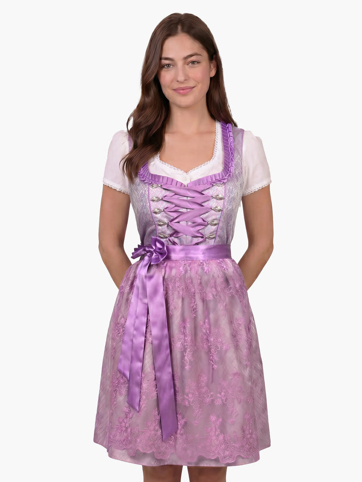 Lilac Silver Traditional German Dirndl Dress