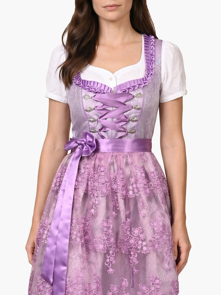 Lilac Silver Traditional German Dirndl Dress