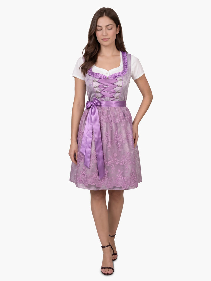 Lilac Silver Traditional German Dirndl Dress