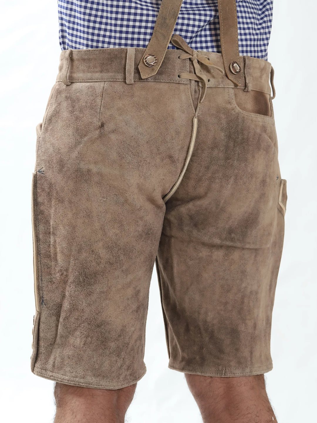 Lederhosen Men Hirsch with Multi-Color Deer Design