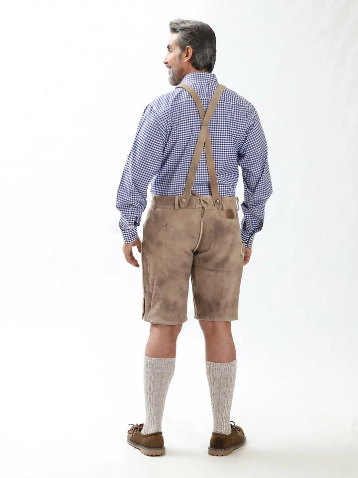 Lederhosen Men Hirsch with Multi-Color Deer Design