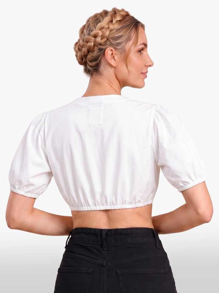 Traditional Dirndl Blouse Soft White Frill Classic