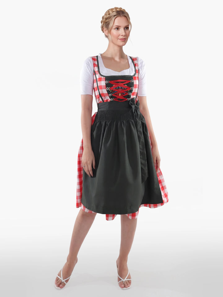 Classic Red Bavarian Attire Bold Checkered