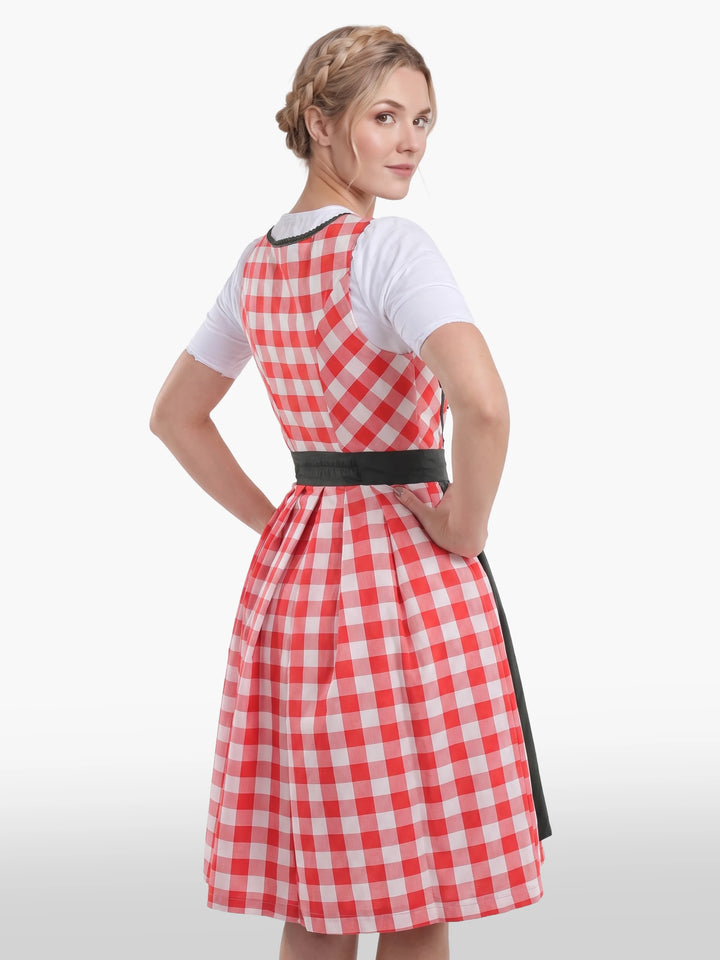 Classic Red Bavarian Attire Bold Checkered