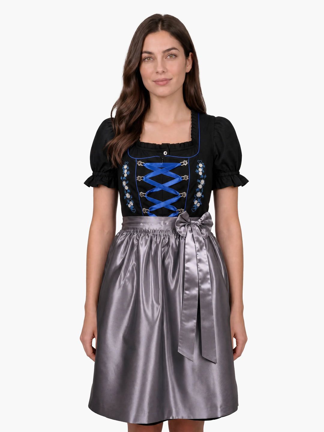 Premium Black Oktoberfest Dress Sapphire Blue – Dirndl Delights