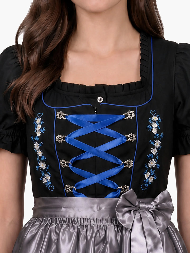 Premium Black Oktoberfest Dress Sapphire Blue