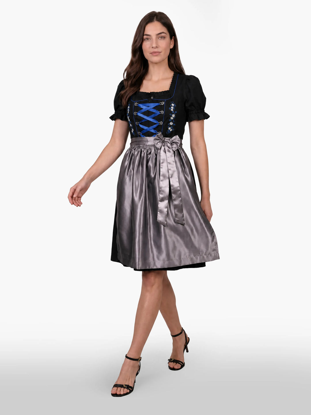 Premium Black Oktoberfest Dress Sapphire Blue – Dirndl Delights