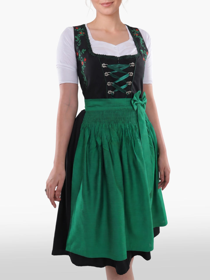 Traditional Black Dirndl Irish Emerald Charm