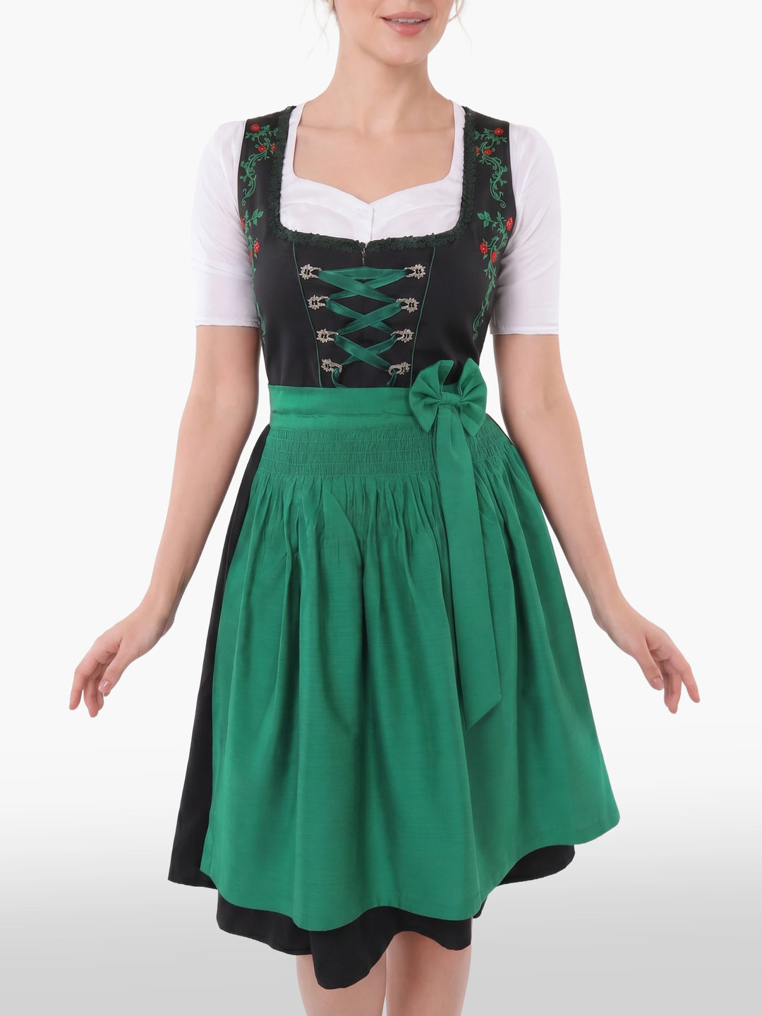 Traditional Black Dirndl Irish Emerald Charm