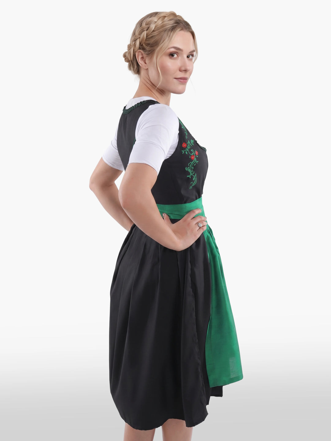Traditional Black Dirndl Irish Emerald Charm