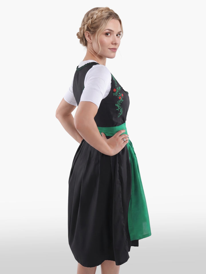 Traditional Black Dirndl Irish Emerald Charm