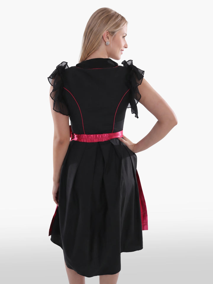 Embroidered Bavarian Dirndl Bold Fuchsia Bloom