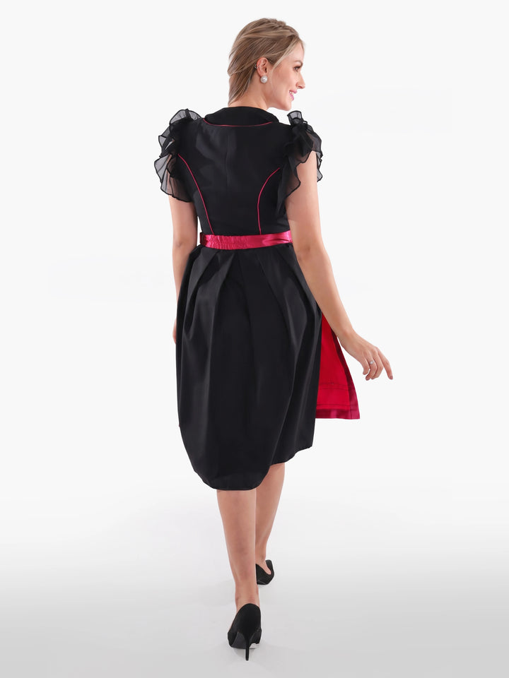 Embroidered Bavarian Dirndl Bold Fuchsia Bloom