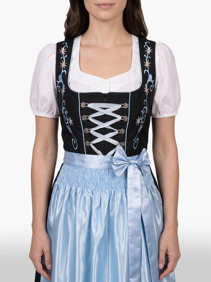 Embroidered German Dirndl Celestial Blue Charm