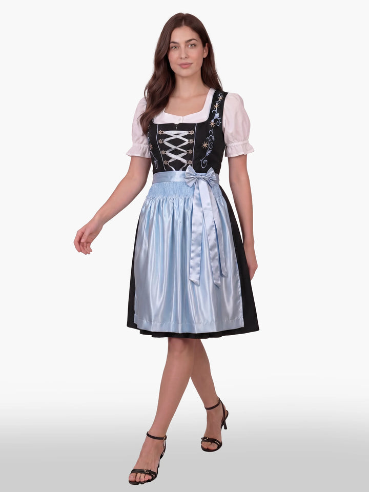 Embroidered German Dirndl Celestial Blue Charm
