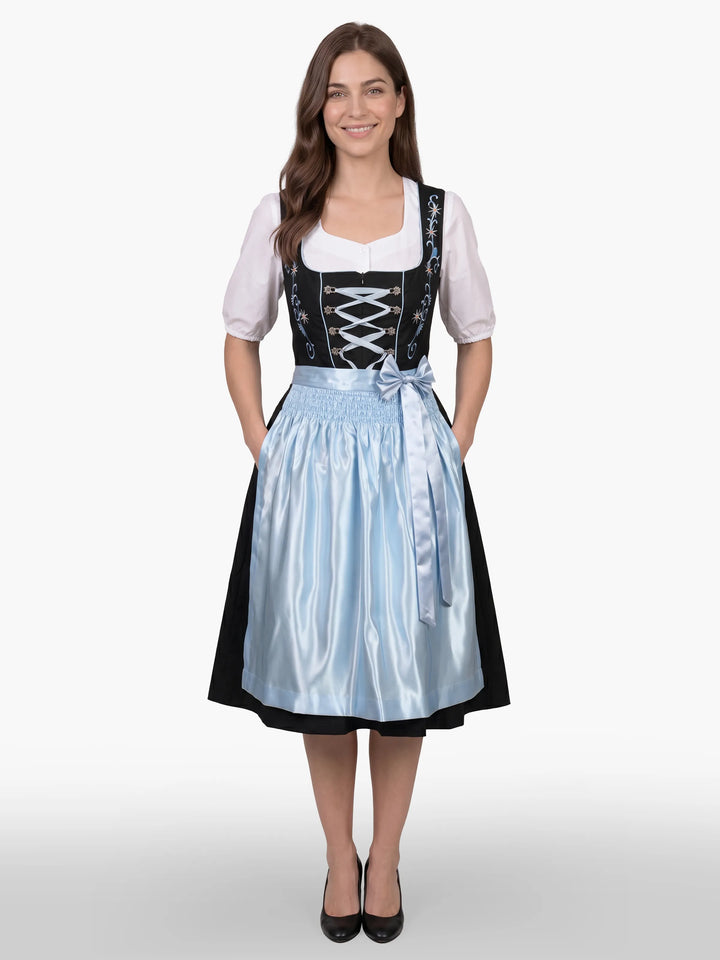 Embroidered German Dirndl Celestial Blue Charm