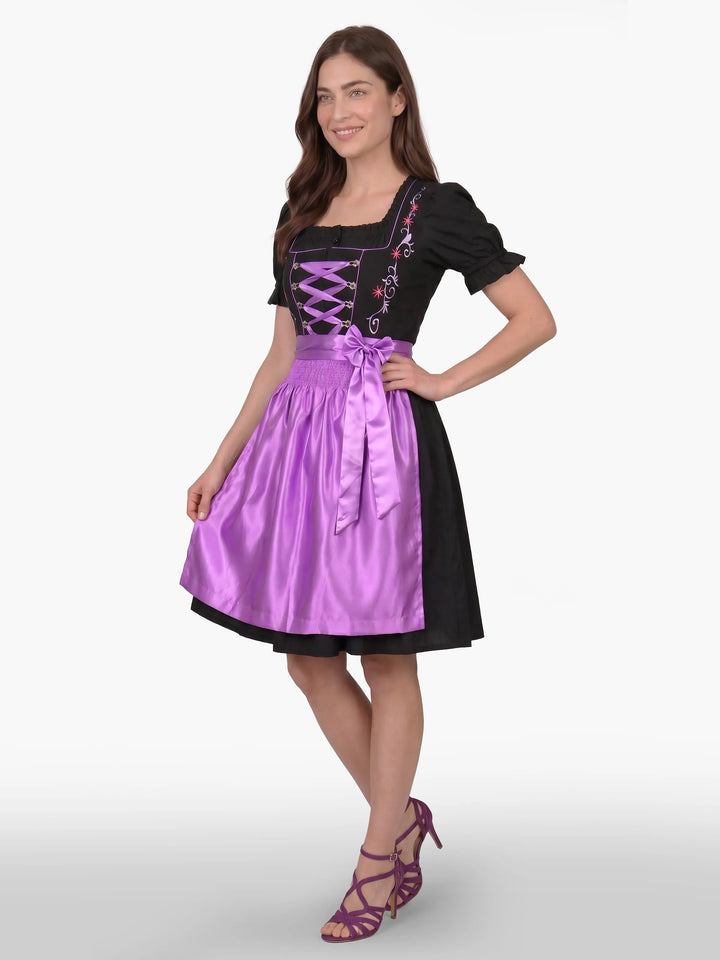 Enchanted Black Oktoberfest Dress Lilac Bloom