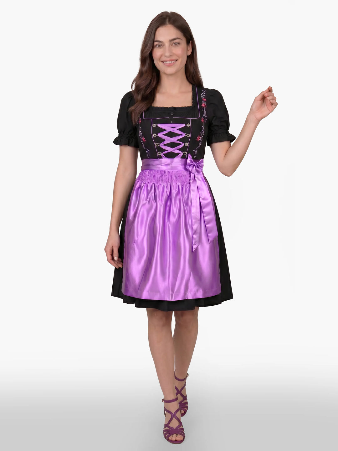 Enchanted Black Oktoberfest Dress Lilac Bloom