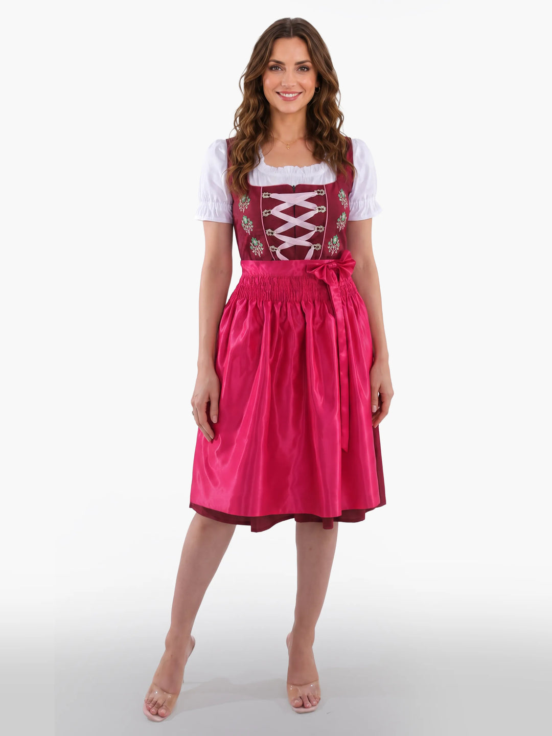 Premium Bavarian Dirndl with Alpine Floral Motif