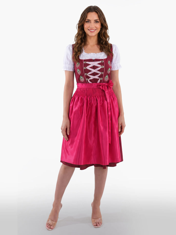 Premium Bavarian Dirndl with Alpine Floral Motif