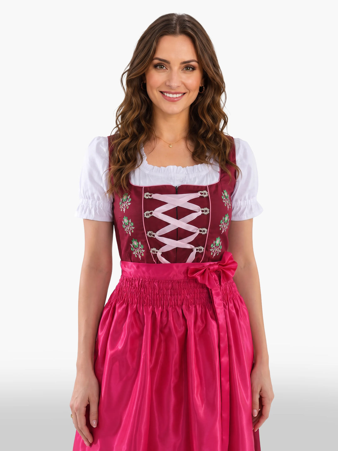Premium Bavarian Dirndl with Alpine Floral Motif