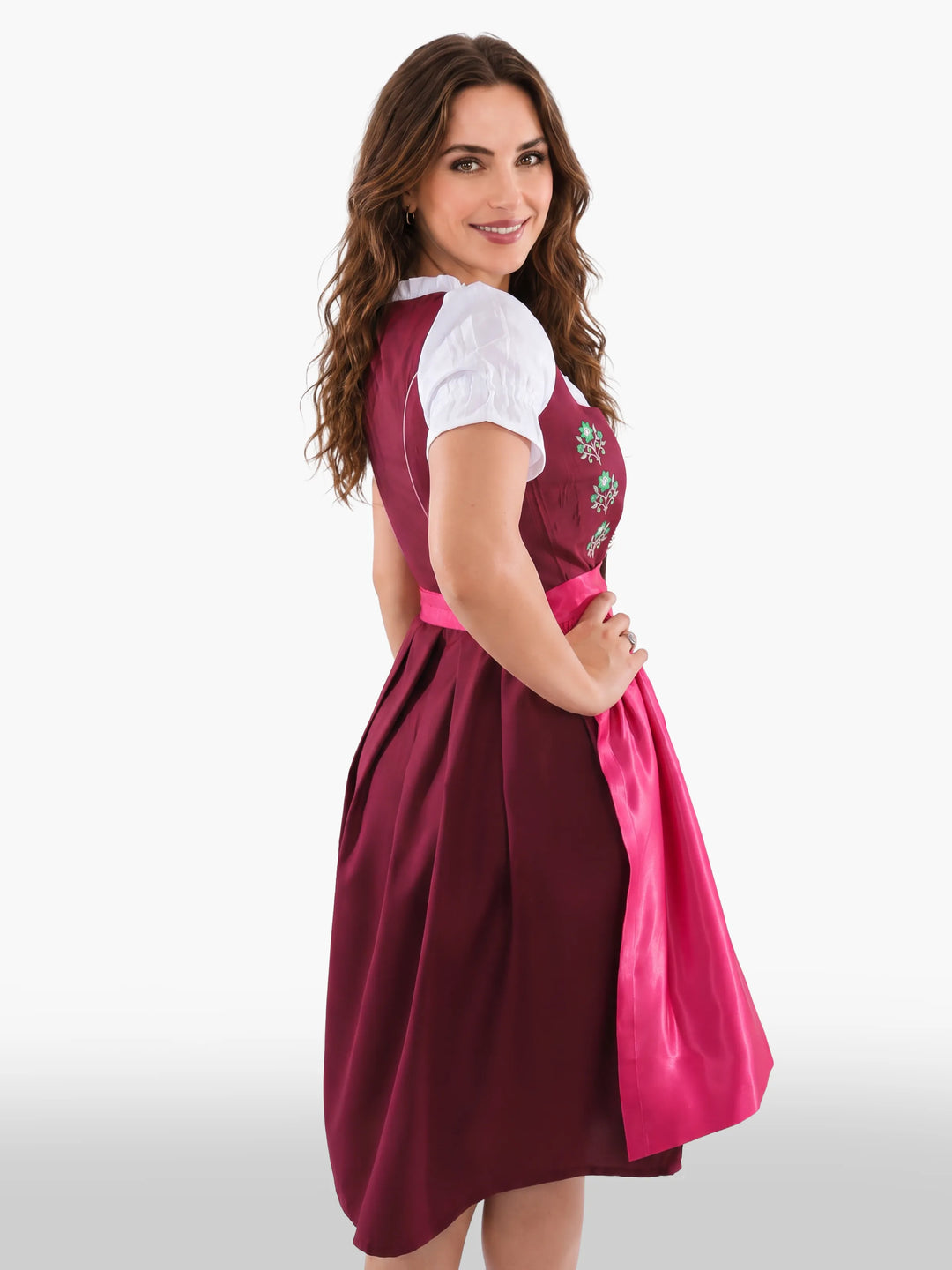 Premium Bavarian Dirndl with Alpine Floral Motif