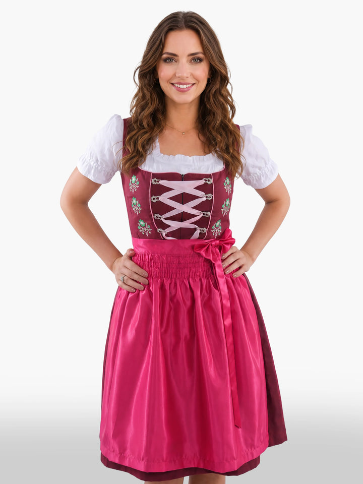Premium Bavarian Dirndl with Alpine Floral Motif