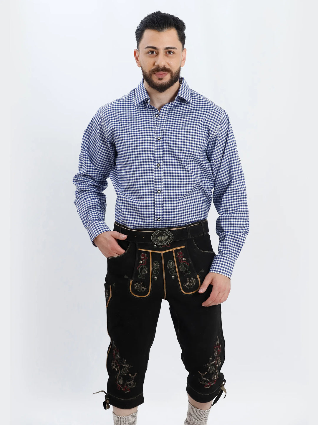 Trachten Shirt Checkered Blue