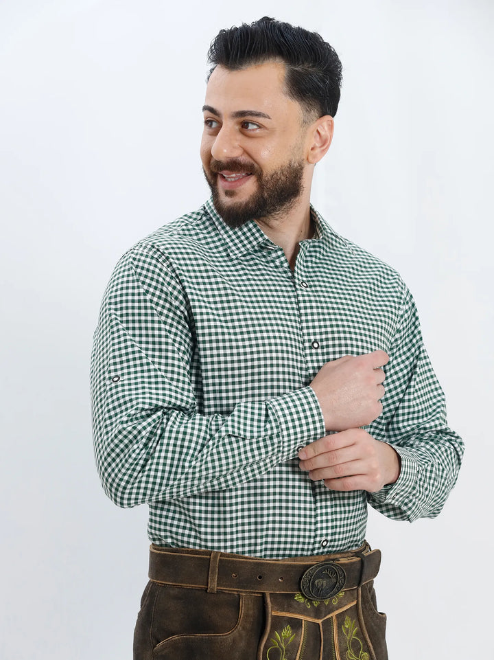Trachten Shirt Checkered Green
