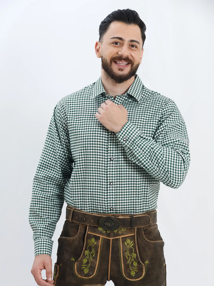 Trachten Shirt Checkered Green