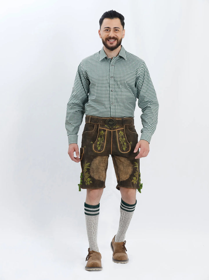 Trachten Shirt Checkered Green